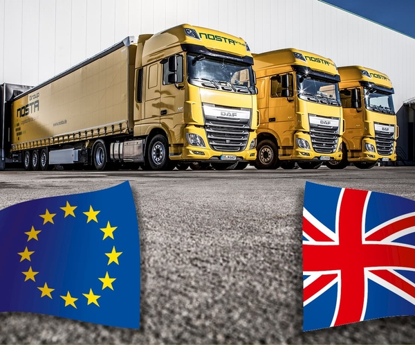 Lkw mit Flagge Brexit