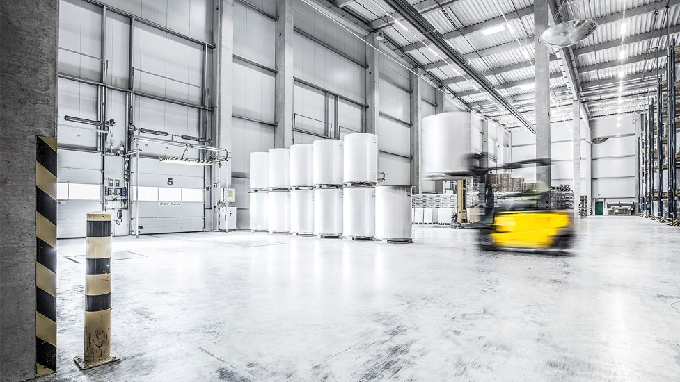 Warehouse with paper goods